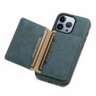 For iPhone 13 Pro Denior D13 Retro Texture Leather MagSafe Card Bag Phone Case(Blue) - 3