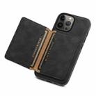 For iPhone 13 Pro Max Denior D13 Retro Texture Leather MagSafe Card Bag Phone Case(Black) - 3