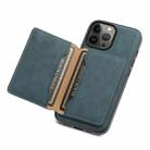 For iPhone 13 Pro Max Denior D13 Retro Texture Leather MagSafe Card Bag Phone Case(Blue) - 3
