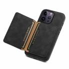 For iPhone 14 Pro Max Denior D13 Retro Texture Leather MagSafe Card Bag Phone Case(Black) - 3