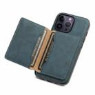 For iPhone 14 Pro Max Denior D13 Retro Texture Leather MagSafe Card Bag Phone Case(Blue) - 3