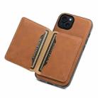 For iPhone 15 Plus Denior D13 Retro Texture Leather MagSafe Card Bag Phone Case(Brown) - 3