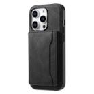 For iPhone 15 Pro Denior D13 Retro Texture Leather MagSafe Card Bag Phone Case(Black) - 1