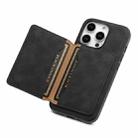 For iPhone 15 Pro Denior D13 Retro Texture Leather MagSafe Card Bag Phone Case(Black) - 3