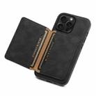 For iPhone 15 Pro Max Denior D13 Retro Texture Leather MagSafe Card Bag Phone Case(Black) - 3