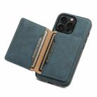 For iPhone 15 Pro Max Denior D13 Retro Texture Leather MagSafe Card Bag Phone Case(Blue) - 3