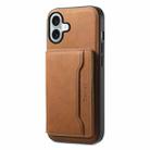 For iPhone 16 Plus Denior D13 Retro Texture Leather MagSafe Card Bag Phone Case(Brown) - 3