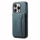 For iPhone 16 Pro Denior D13 Retro Texture Leather MagSafe Card Bag Phone Case(Blue) - 3