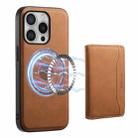 For iPhone 16 Pro Denior D13 Retro Texture Leather MagSafe Card Bag Phone Case(Brown) - 1