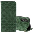 For Oppo Reno3 Pro / Find X2 Lucky Flowers Embossing Pattern Magnetic Horizontal Flip Leather Case with Holder & Card Slots(Green) - 1