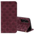 For Oppo Reno3 Pro / Find X2 Lucky Flowers Embossing Pattern Magnetic Horizontal Flip Leather Case with Holder & Card Slots(Wine Red) - 1