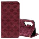 For Oppo Reno3 / Find X2 Lite Lucky Flowers Embossing Pattern Magnetic Horizontal Flip Leather Case with Holder & Card Slots(Wine Red) - 1