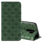 For Xiaomi Redmi 9 Lucky Flowers Embossing Pattern Magnetic Horizontal Flip Leather Case with Holder & Card Slots(Green) - 1