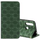 For Motorola Moto G8 Power Lite Lucky Flowers Embossing Pattern Magnetic Horizontal Flip Leather Case with Holder & Card Slots(Green) - 1
