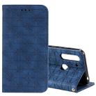 For Motorola Moto G8 Power Lite Lucky Flowers Embossing Pattern Magnetic Horizontal Flip Leather Case with Holder & Card Slots(Blue) - 1