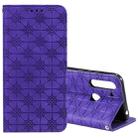 For Motorola Moto G8 Power Lite Lucky Flowers Embossing Pattern Magnetic Horizontal Flip Leather Case with Holder & Card Slots(Purple) - 1