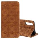 For Sony Xperia 10 II Lucky Flowers Embossing Pattern Magnetic Horizontal Flip Leather Case with Holder & Card Slots(Brown) - 1
