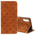 For Sony Xperia L4 Lucky Flowers Embossing Pattern Magnetic Horizontal Flip Leather Case with Holder & Card Slots(Brown) - 1