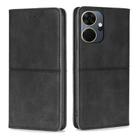 For Itel P55+ 4G Cow Texture Magnetic Leather Phone Case(Black) - 1