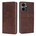 For Itel P55+ 4G Cow Texture Magnetic Leather Phone Case(Dark Brown) - 1