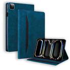 For iPad Pro 11 2024 Splicing Shockproof Leather Tablet Case(Blue) - 1