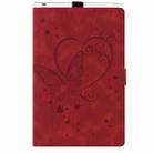 For iPad Pro 13 2024 Love Butterfly Embossed Leather Tablet Case(Red) - 2