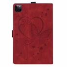 For iPad Pro 13 2024 Love Butterfly Embossed Leather Tablet Case(Red) - 3
