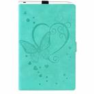 For iPad Pro 13 2024 Love Butterfly Embossed Leather Tablet Case(Mint Green) - 2
