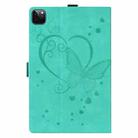 For iPad Pro 13 2024 Love Butterfly Embossed Leather Tablet Case(Mint Green) - 3