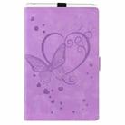 For iPad Pro 13 2024 Love Butterfly Embossed Leather Tablet Case(Purple) - 2