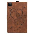 For iPad Pro 13 2024 Love Butterfly Embossed Leather Tablet Case(Brown) - 3