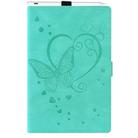 For iPad Pro 11 2024 Love Butterfly Embossed Leather Tablet Case(Mint Green) - 2