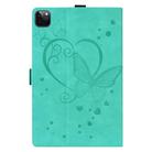 For iPad Pro 11 2024 Love Butterfly Embossed Leather Tablet Case(Mint Green) - 3