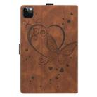 For iPad Pro 11 2024 Love Butterfly Embossed Leather Tablet Case(Brown) - 3