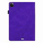 For iPad Pro 13 2024 Calf Texture Embossed Leather Tablet Case(Purple) - 3