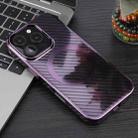 For iPhone 16 Pro Max 6D Plated Carbon Fiber Clear Magsafe PC Phone Case(Aurora Purple) - 3