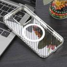 For iPhone 16 Pro 6D Plated Carbon Fiber Clear Magsafe PC Phone Case(Starlight Silver) - 2