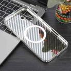 For iPhone 16 Plus 6D Plated Carbon Fiber Clear Magsafe PC Phone Case(Starlight Silver) - 2