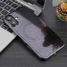 For iPhone 16 Plus 6D Plated Carbon Fiber Clear Magsafe PC Phone Case(Starry Black) - 3