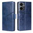 For Itel P55+ 4G Geometric Stitching Leather Phone Case(Blue) - 1