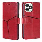 For Itel A50 4G Geometric Stitching Leather Phone Case(Red) - 1