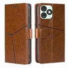 For Itel A50 4G Geometric Stitching Leather Phone Case(Light Brown) - 1