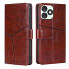 For Itel A50 4G Geometric Stitching Leather Phone Case(Dark Brown) - 1