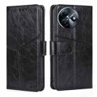 For Itel S24 4G Geometric Stitching Leather Phone Case(Black) - 1