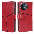 For Itel S24 4G Geometric Stitching Leather Phone Case(Red) - 1