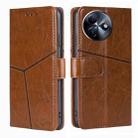For Itel S24 4G Geometric Stitching Leather Phone Case(Light Brown) - 1