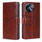 For Itel S24 4G Geometric Stitching Leather Phone Case(Dark Brown) - 1