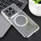 For Xiaomi 14 Pro 6D Plated Carbon Fiber Clear Magsafe PC Phone Case(Starlight Silver) - 2