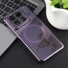 For Xiaomi 14 Pro 6D Plated Carbon Fiber Clear Magsafe PC Phone Case(Aurora Purple) - 2