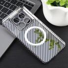 For Xiaomi 14 Pro 6D Plated Carbon Fiber Clear Magsafe PC Phone Case(Aurora Purple) - 3
